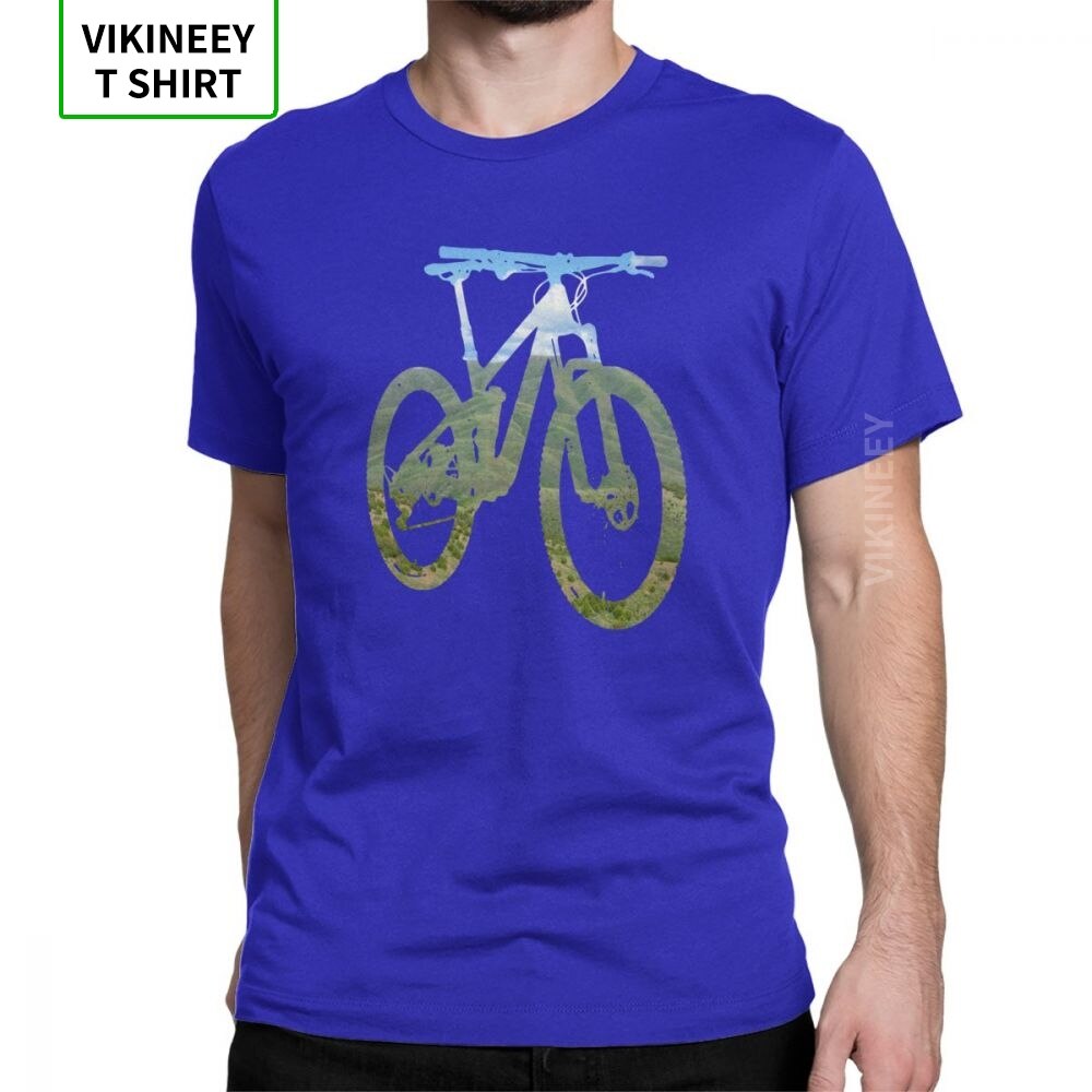 Man T Shirt Mountain Bike T-Shirts Mountain And Sky MTB Collection Stylish Short Sleeves Tees Clothing 100% Cotton Print