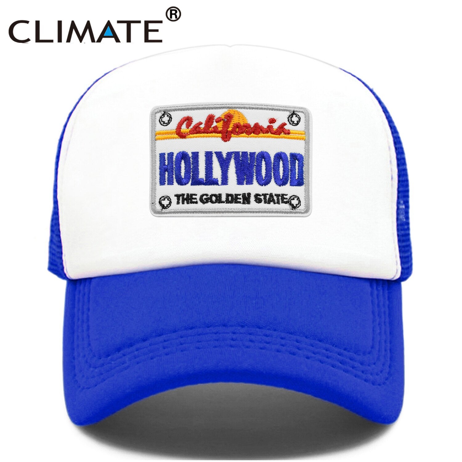 CLIMATE Hollywood California Cap Trip Trucker Cap Hat State of California Cap Hollywood The Golden State Holiday Cool Mesh Cap