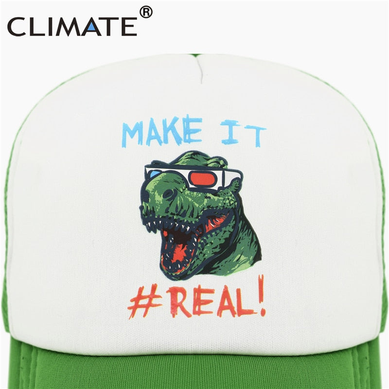 CLIMATE Funny  Jurassic Dinosaur Trucker Cap Men Funny Cool Trucker Cap Make it