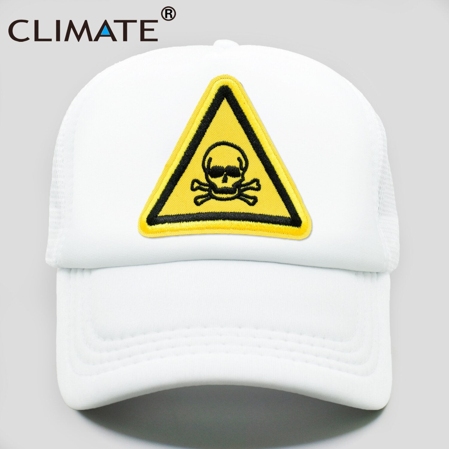 CLIMATE Men Cool Skull Trucker Cap Hiphop Street Style Skeleton Cap Danger Keep