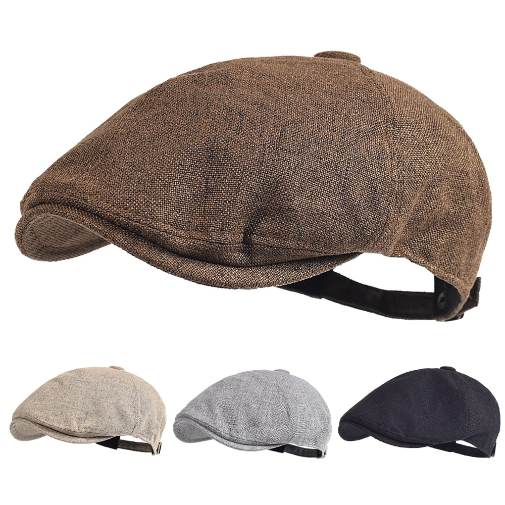 Men's Summer Berets Outdoor Breathable newsboy cap Spring Flat Hats Solid Duckbill Hats Vintage Gatsby Beret Hat Women