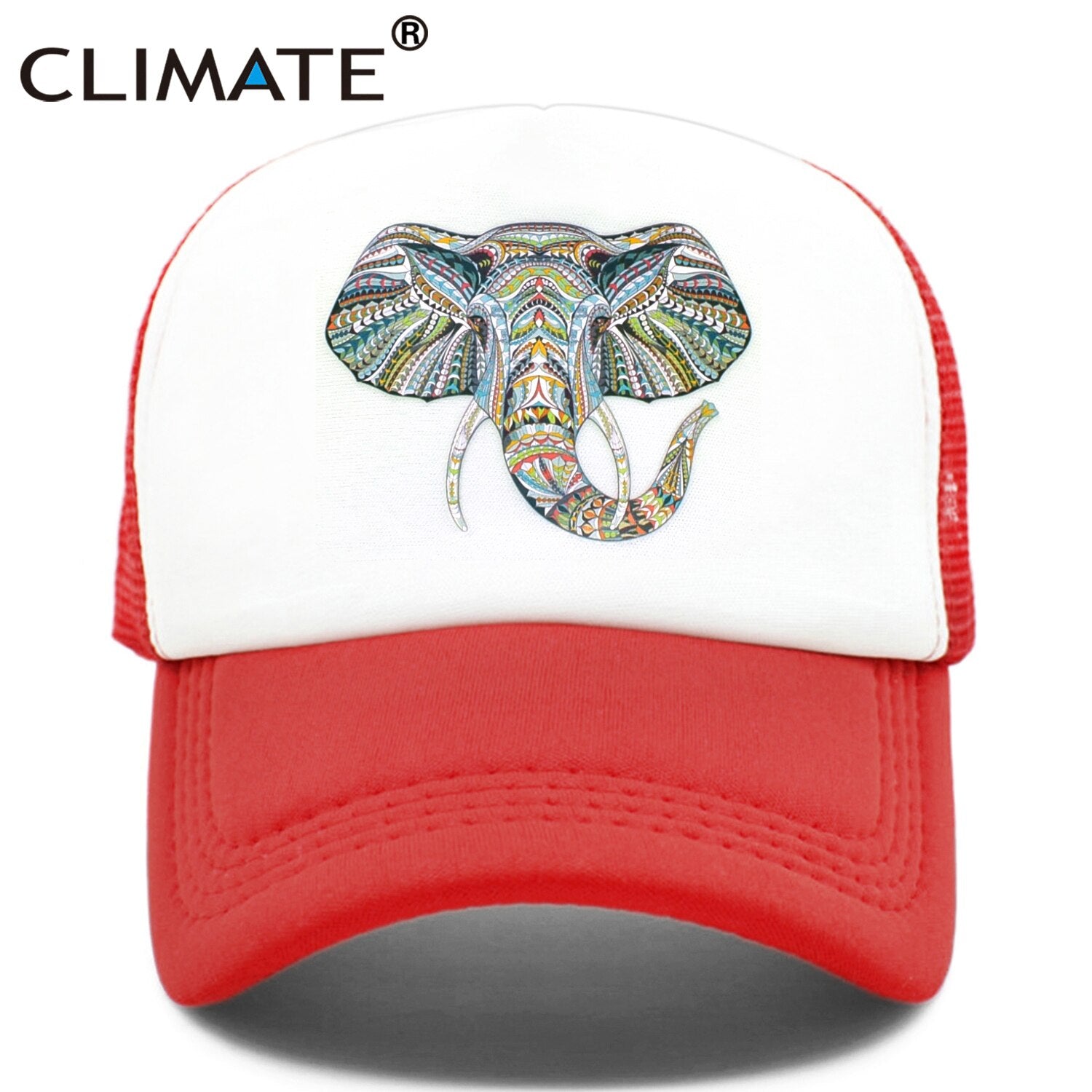 CLIMATE Cool Elephant Trucker Cap King Elephant King Cap Hat African Africa Wildlife Animal Trucker Caps Mesh Cap Hat for Men