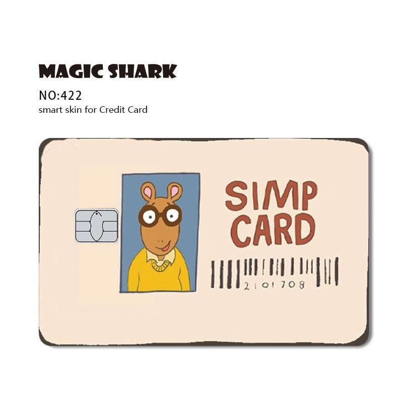 Magic Shark Game Card Anime Stylish Funny Matte 3M PVC Sticker Film Skin for Credit Card Large Small Chip