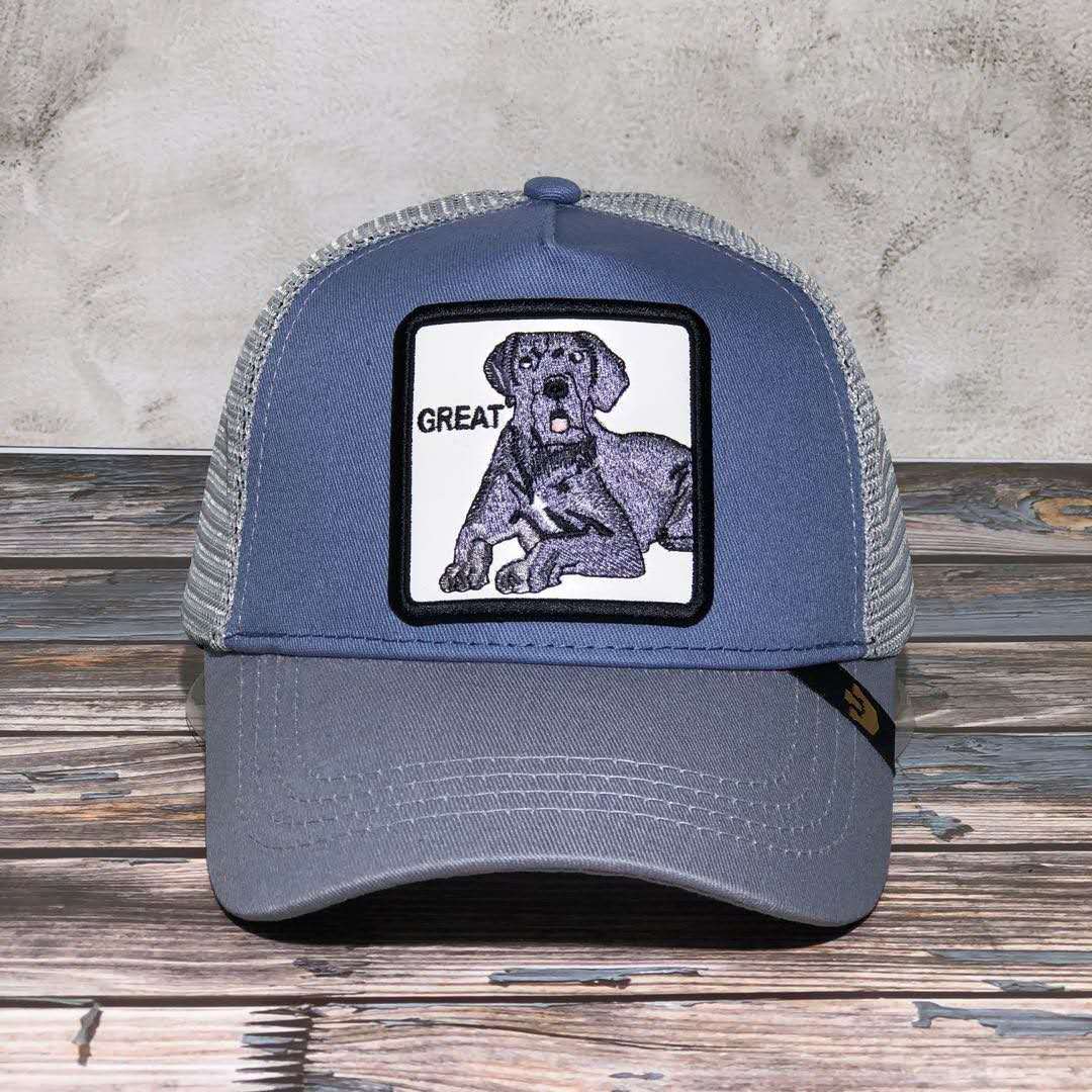 Exquisite Shar Pei Animal BOXER Embroidery Anime Cute Embroidery Baseball Cap Summer Mesh Men's Ms. Outdoor Sunshade hats