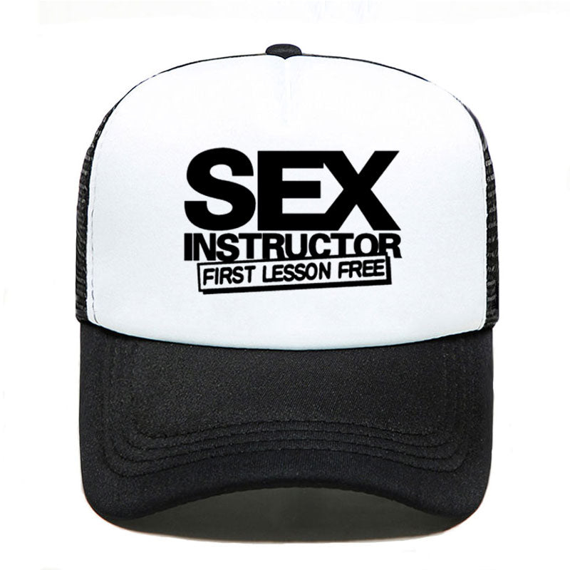 Sex Instructor Funny Creative Baseball Cap Casual Men Women Parent-child Hats Mesh Visor Outdoor Sun Hat Adjustable Caps