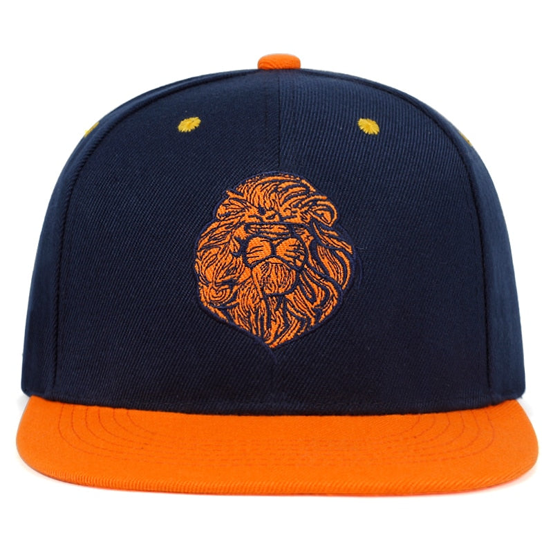 High quality lion face embroidery snapback cap cool king hip hop hat for Mens and Women baseball cap hats