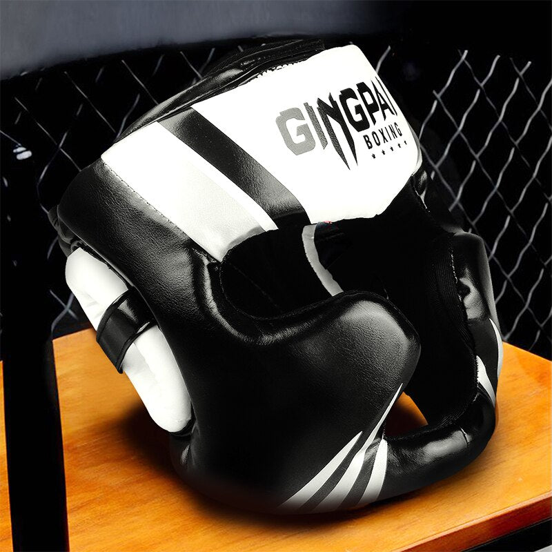 High-Grade PU Leather Boxing Helmet Adult Kids Professional Competition Helmet Headgear MMA Muay Thai Taekwondo Head Gear Guard