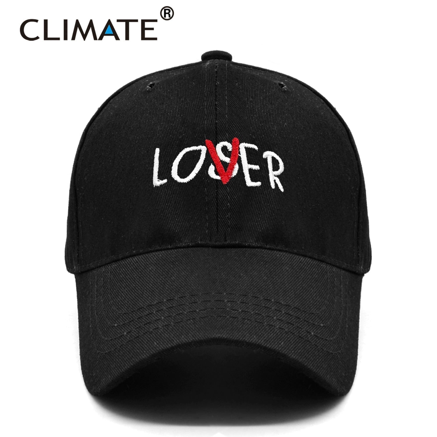 CLIMATE Lover Loser Cap Losers Club Black Cool Cap Hat Men Women It Inspired Black Cotton Baseball Cap Hat for Men Women Youth