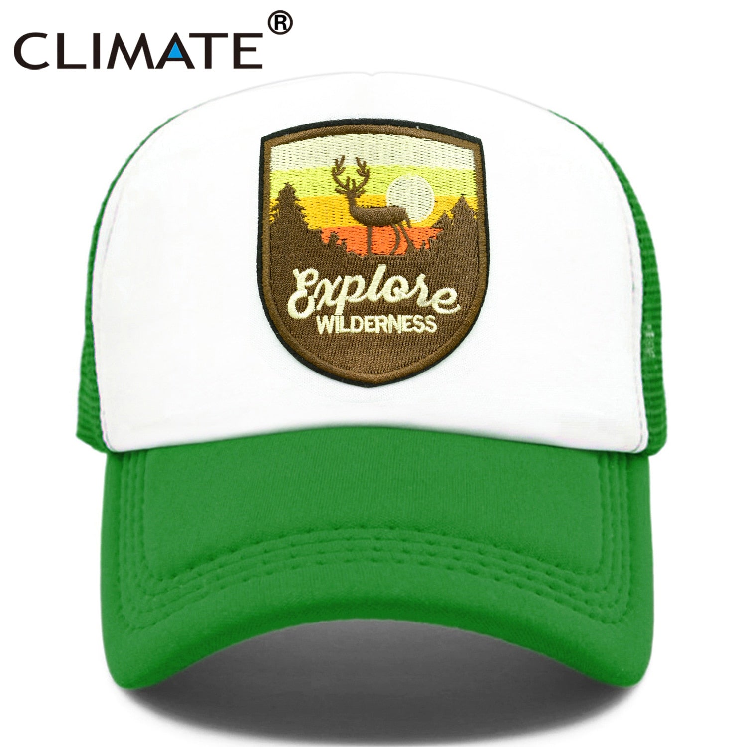 CLIMATE Explore Trucker Cap  Wilderness wildlife Camouflage Cap for Outdoor Exploration Baseball Cap Summer Cool Mesh Caps