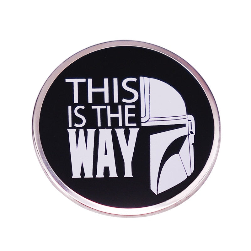 "It's This Way" Mandalorian Armor Brooch Sci-Fi Movie Line Badge