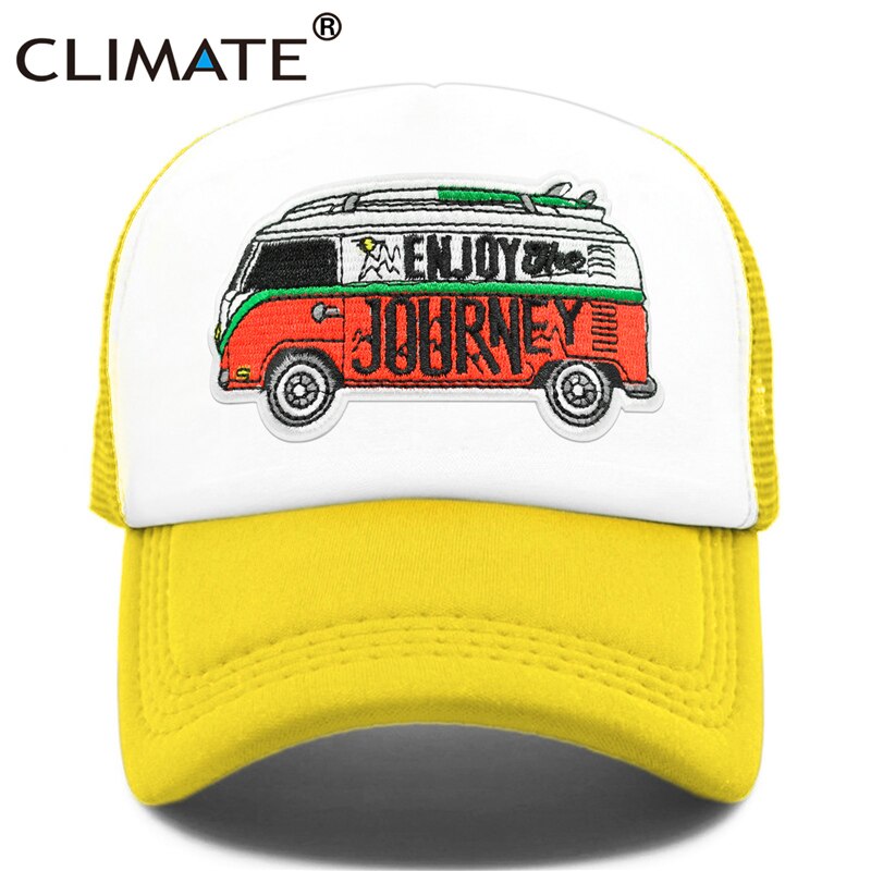 CLIMATE Road Trip Cap Drive Tour Trucker Cap Car Journey Vacation Mesh Cap Hip Hop Summer Hat Caps for Men Family Journey