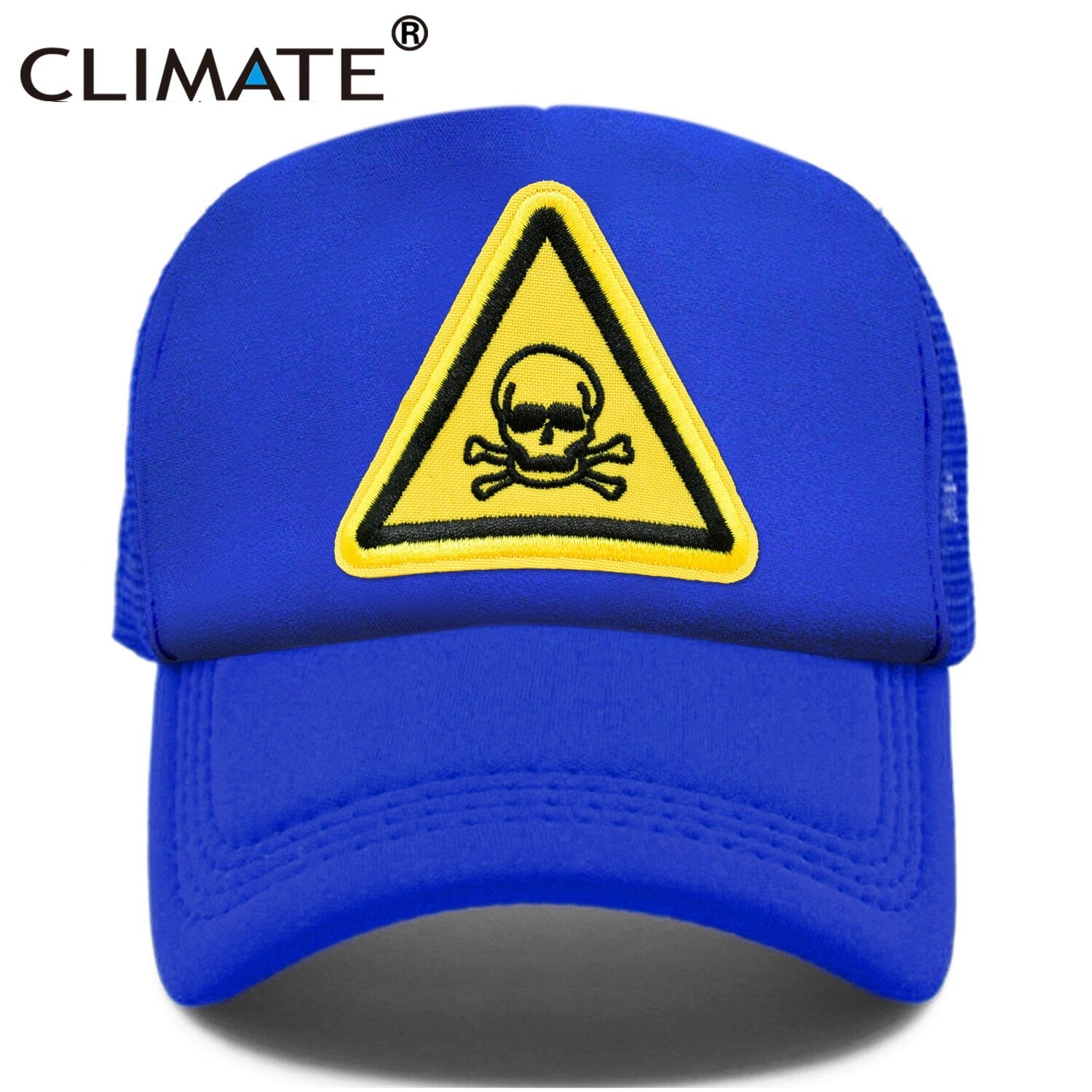 CLIMATE Men Cool Skull Trucker Cap Hiphop Street Style Skeleton Cap Danger Keep