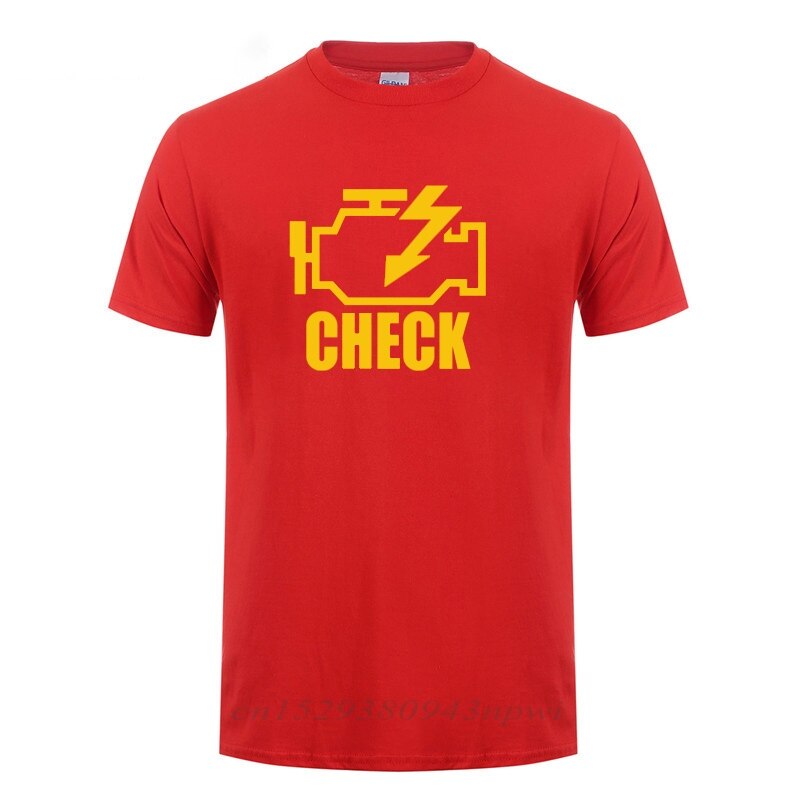 Mechanic Auto Repair Check Engine Light T-Shirt Funny Birthday Gift For Men Daddy Father Husband Short Sleeve Cotton T Shirt Tee