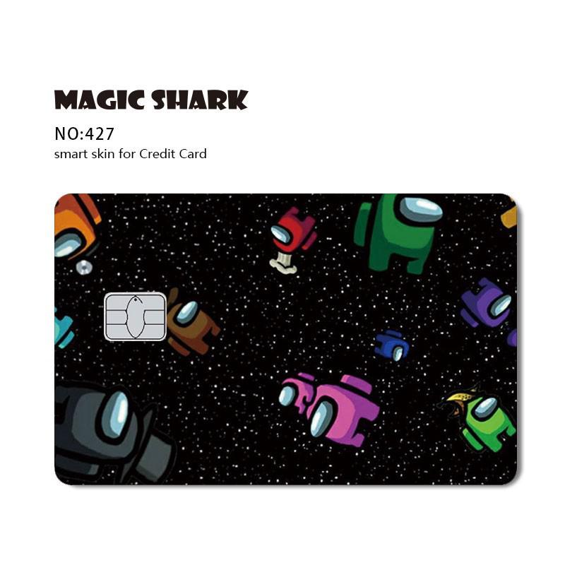 Magic Shark Game Card Anime Stylish Funny Matte 3M PVC Sticker Film Skin for Credit Card Large Small Chip