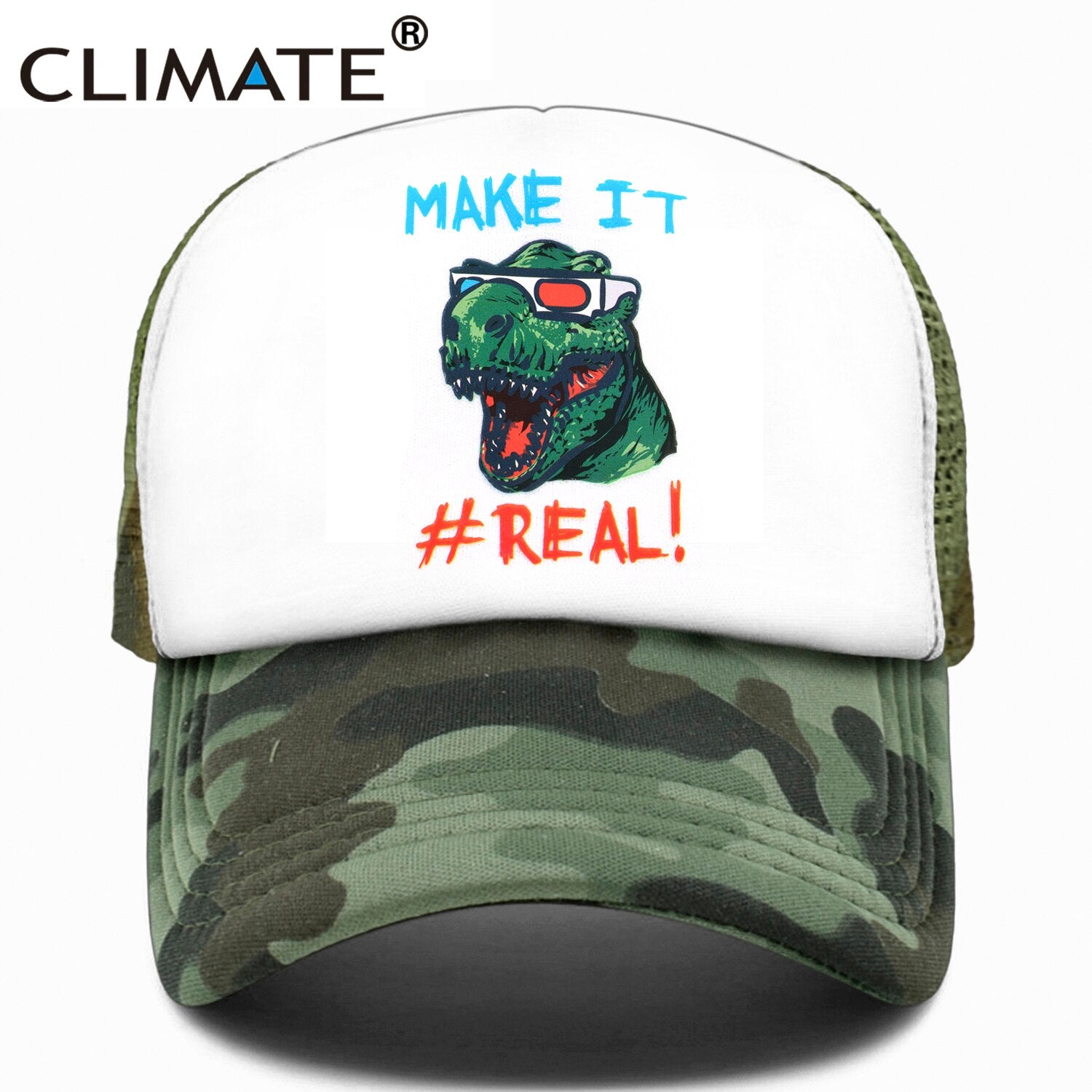 CLIMATE Funny  Jurassic Dinosaur Trucker Cap Men Funny Cool Trucker Cap Make it