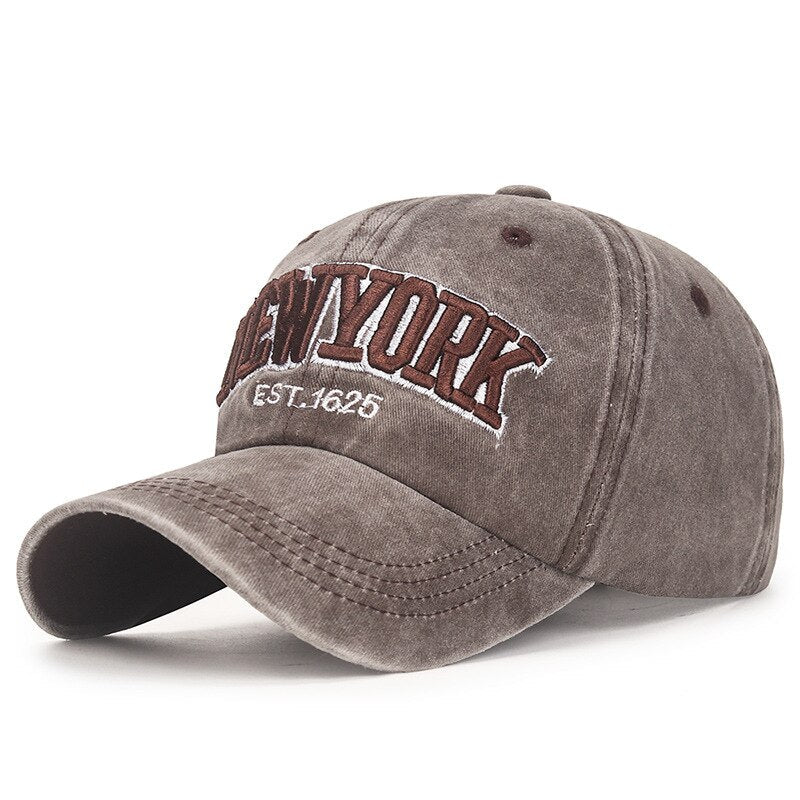 CLIMATE New York Baseball Cap Washed Retro Cool Hat Caps New York City Sport 3D