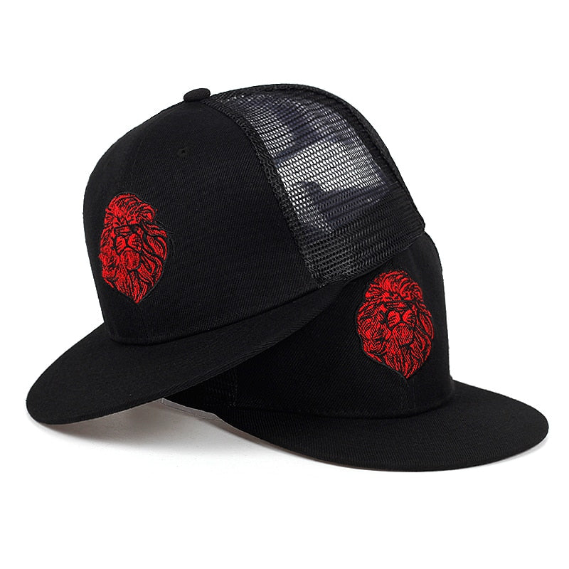 High quality lion face embroidery snapback cap cool king hip hop hat for Mens and Women baseball cap hats