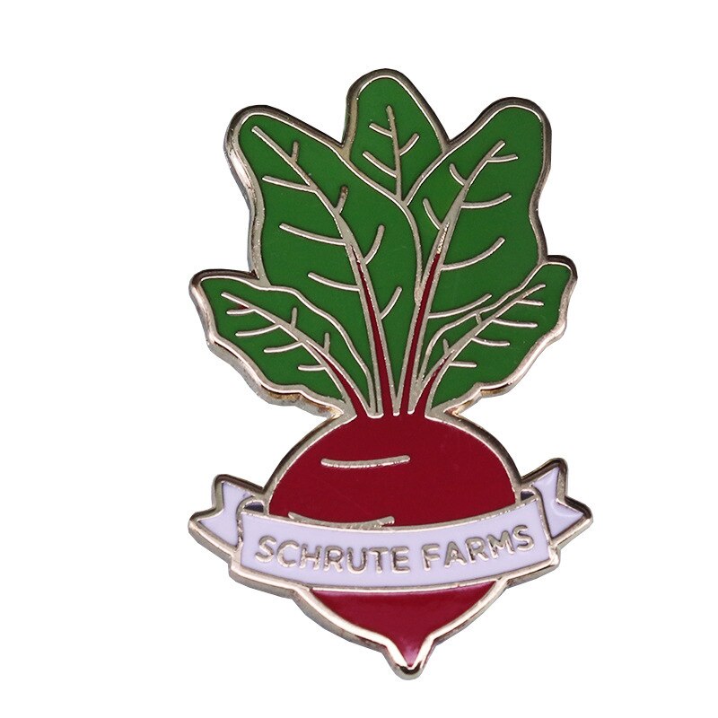 Schluter Farm Beet Vegetarian Brooch Carrot Badge American Drama Office Fan Lovers Accessories Pin