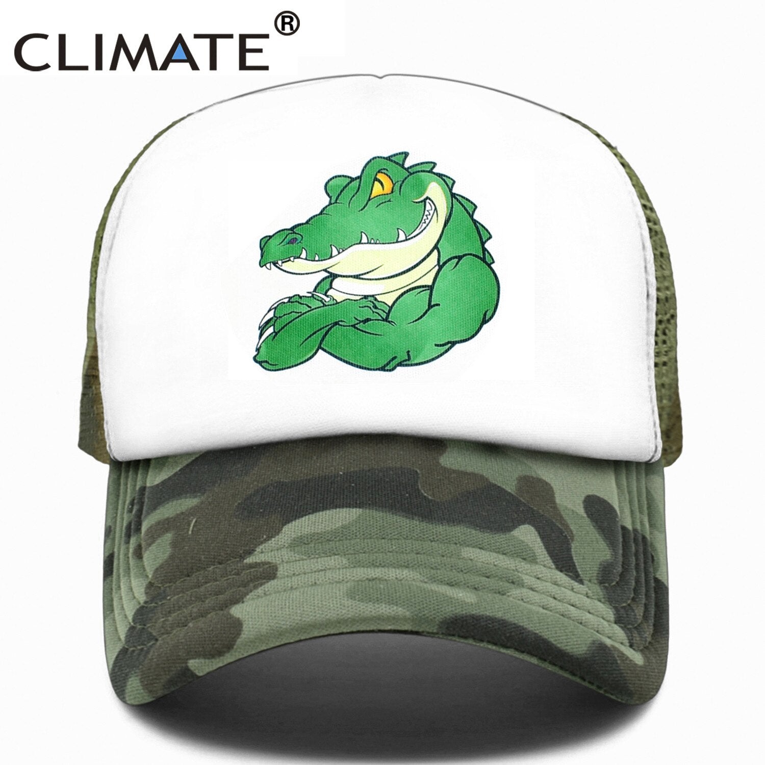 CLIMATE Fitness Robust Muscle Crocodile Cap Cool Men GYM Fitness Animal Cap Sport GYM  Fans Mesh Trucker Cap Body Building Cap