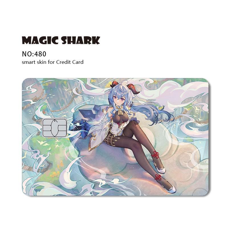 Magic Shark Painting Anime Cartoon Cute Pig Flower Game Chocolate Matte Case Sticker Film Skin for Large Small Chip Credit Card