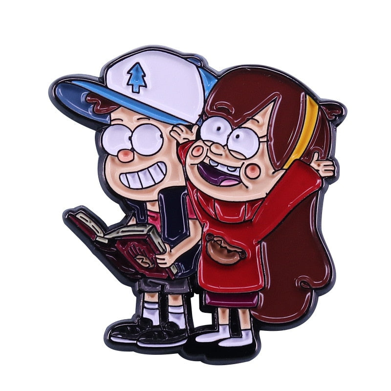 The grotesque town of Dip and Mei Bao brooch creative adventure cartoon animation badge