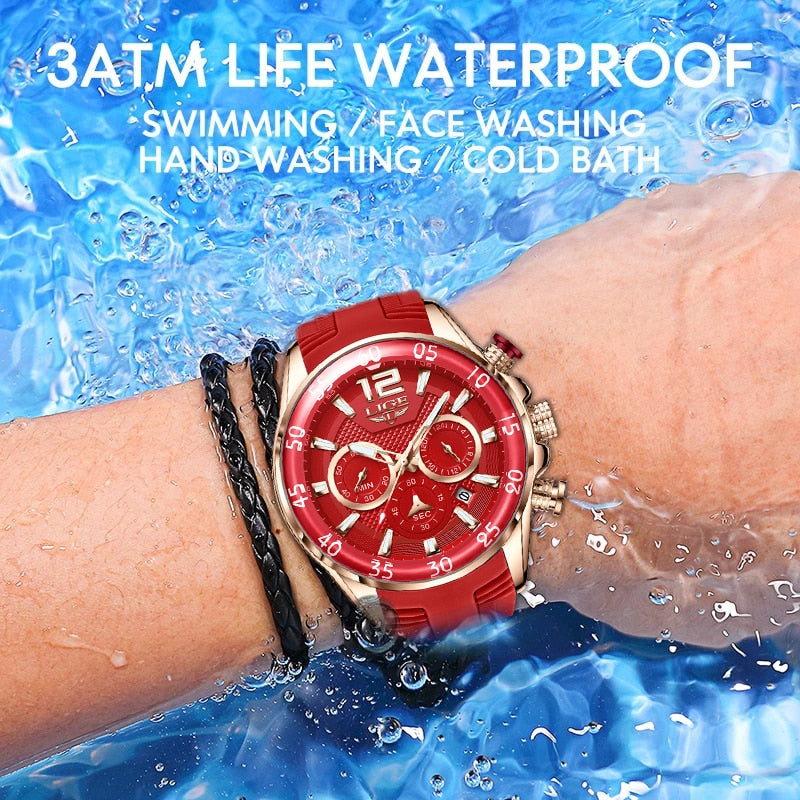 2022 LIGE Fashion Men Watches Sport Quartz Watch Man Brand Luxury Wristwatches Chronograph Waterproof Casual Clock Montre Homme