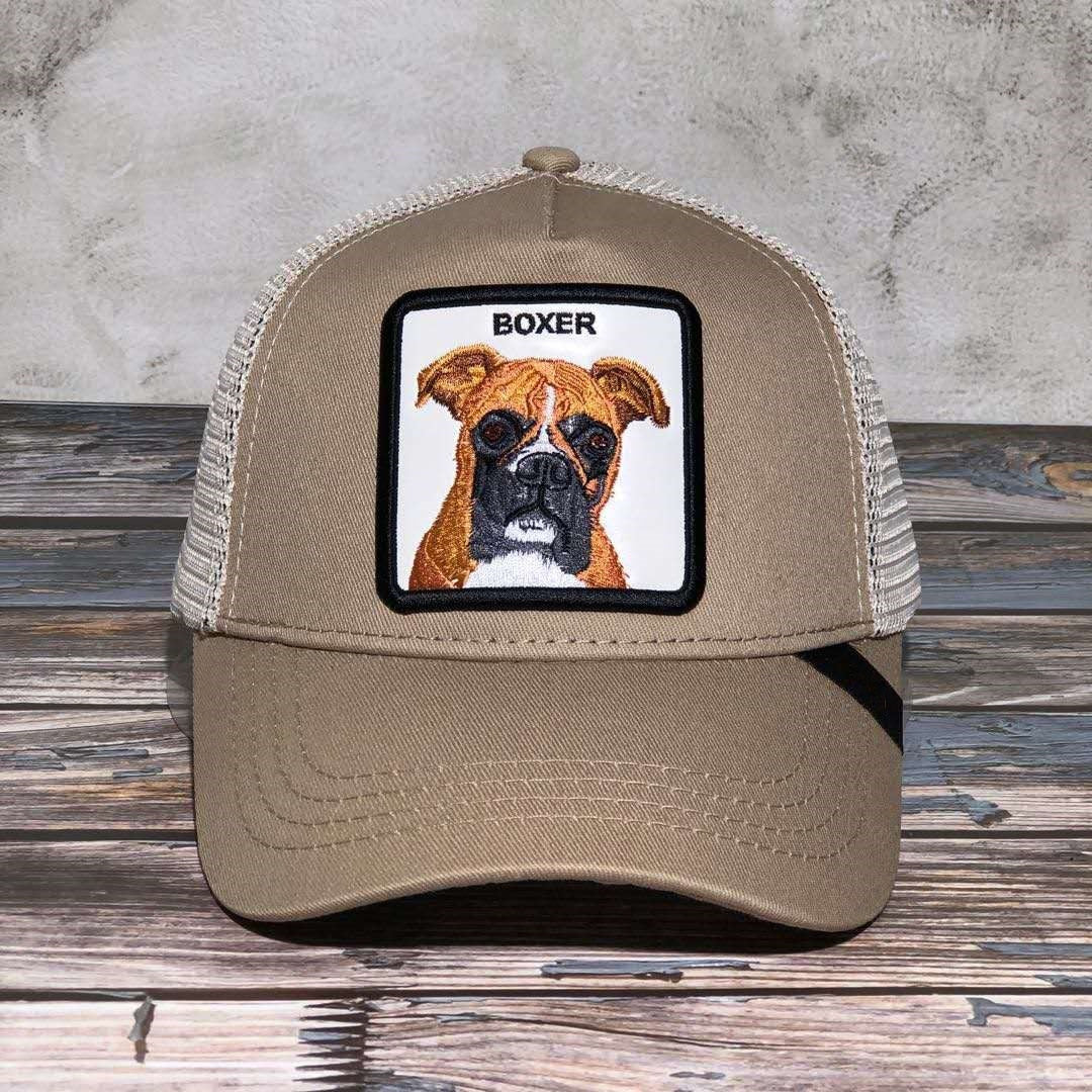 Exquisite Shar Pei Animal BOXER Embroidery Anime Cute Embroidery Baseball Cap Summer Mesh Men's Ms. Outdoor Sunshade hats