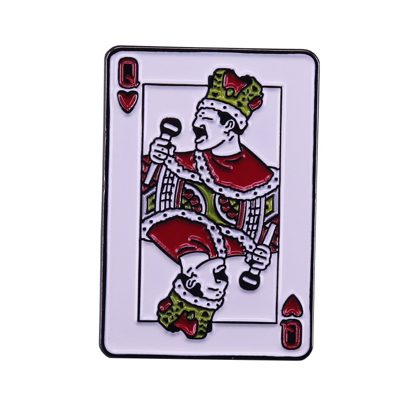 Playing Card Brooch Queen Freddie Mercury Badge