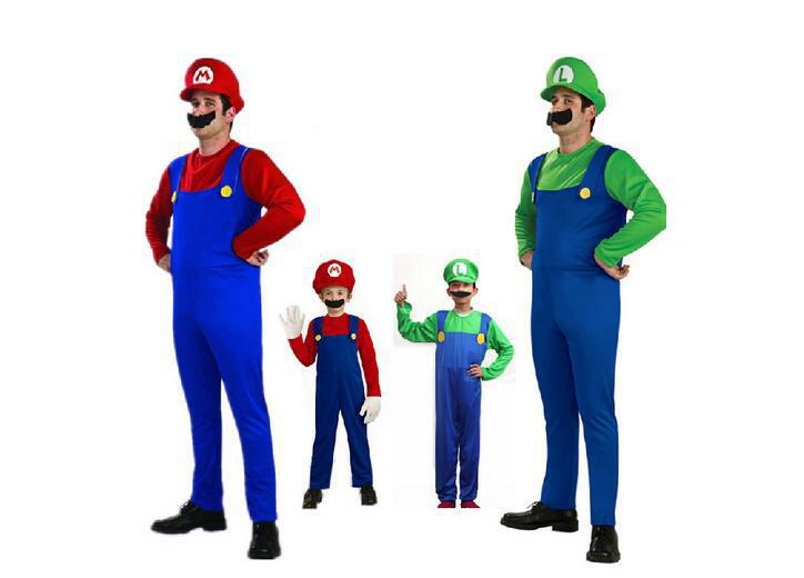 Funny Cute Adult Kids Anime Cartoon Super Game Luigi Cosplay Hats Red Green Cap