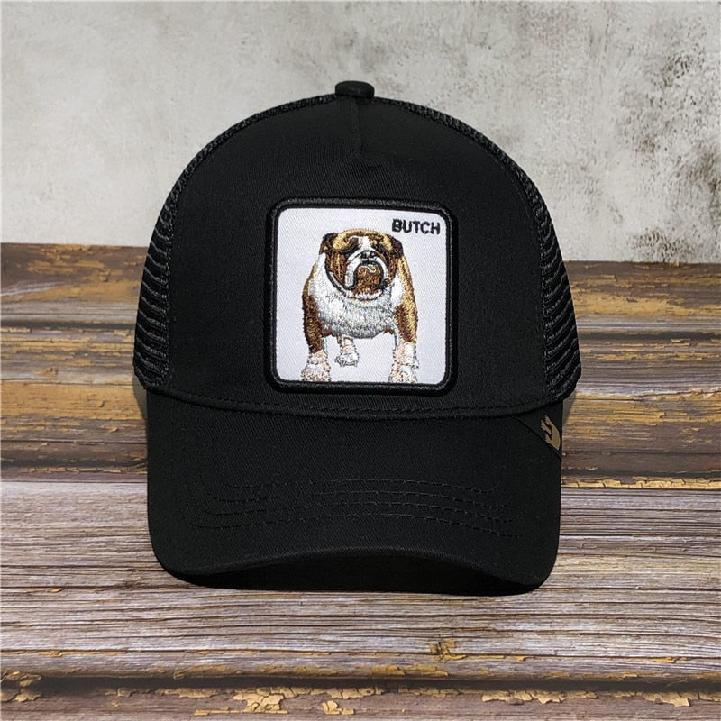 Exquisite Shar Pei Animal BOXER Embroidery Anime Cute Embroidery Baseball Cap Summer Mesh Men's Ms. Outdoor Sunshade hats