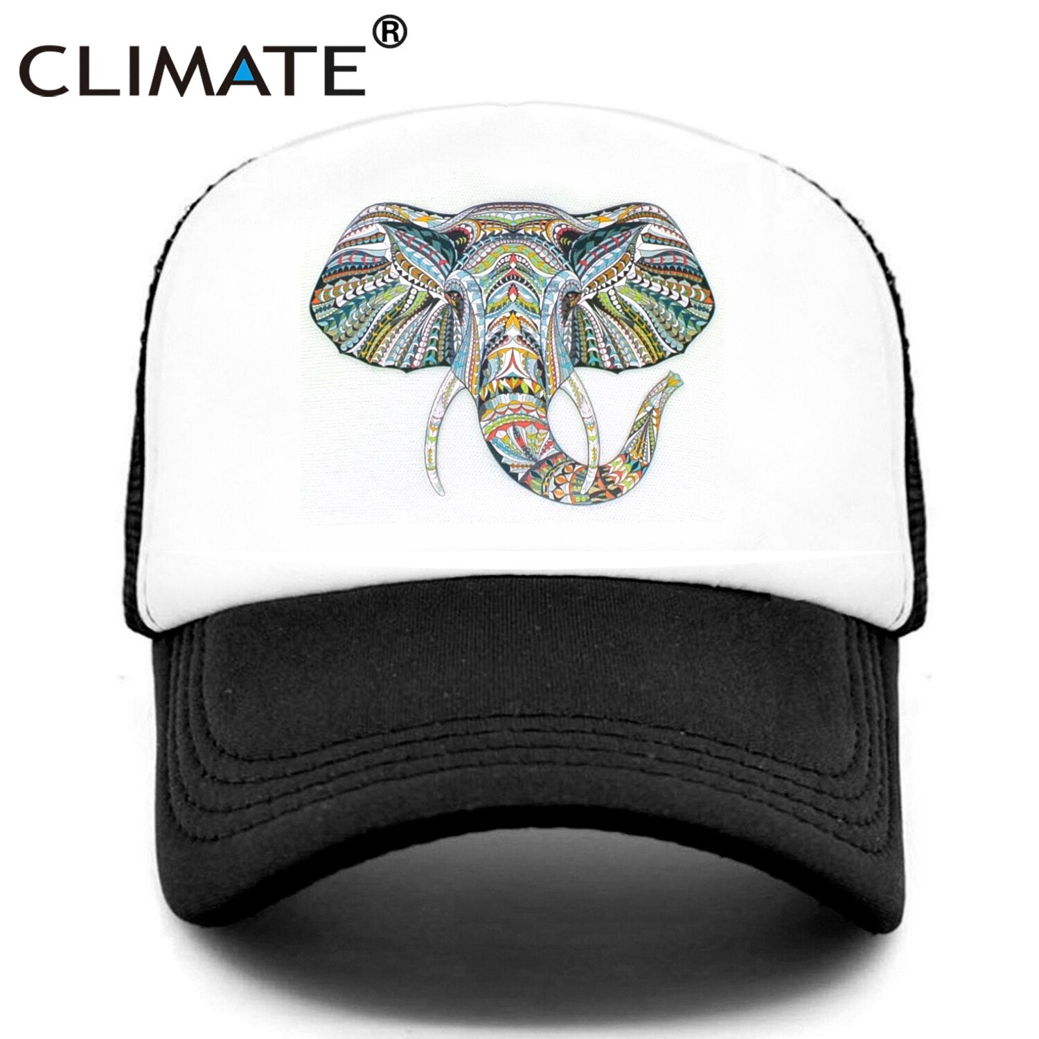 CLIMATE Cool Elephant Trucker Cap King Elephant King Cap Hat African Africa Wildlife Animal Trucker Caps Mesh Cap Hat for Men