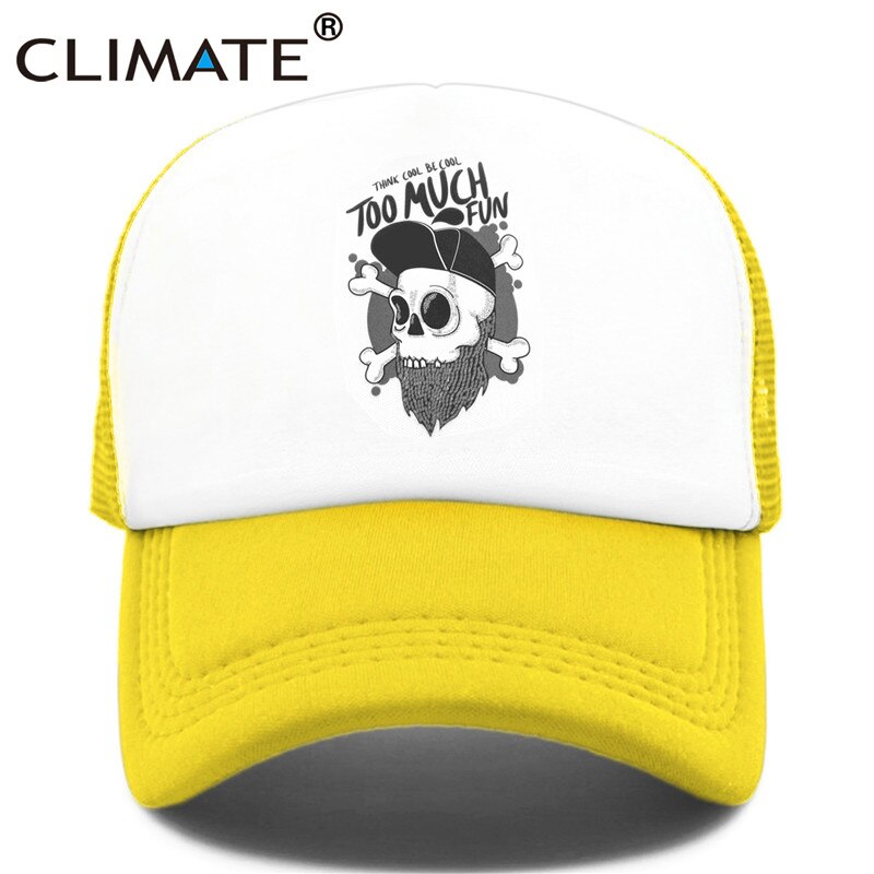 CLIMATE  Hip-hop Trucker Cap Youth Funny Skeleton RUDE Cap Hip Hop Hiphop Street Culture Cap Cool Skulls Summer Mesh Cap