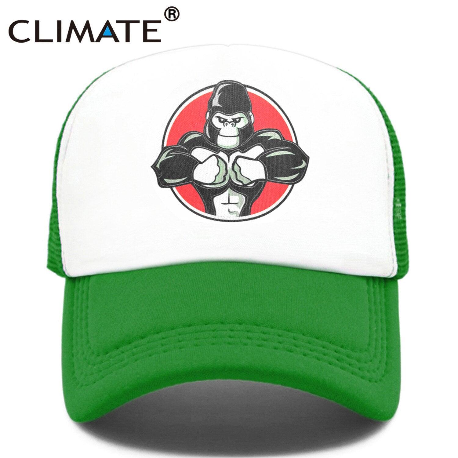 CLIMATE Cool Robust Animal Cap Men Muscular Gorilla Chimp Fitness Cap Sport Muscle Man GYM Fans Mesh Trucker Cap Body Building