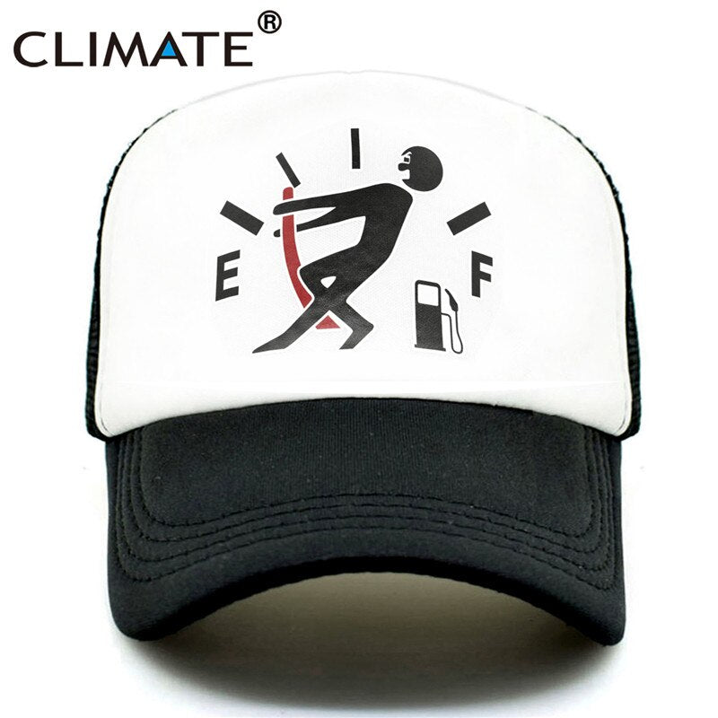 CLIMATE Car Racing Fan Trucker Cap Men Funny Car Caps Oiling Refuel Hip Hop Summer Mesh Hat Driver Car Racing Fans Caps for Men