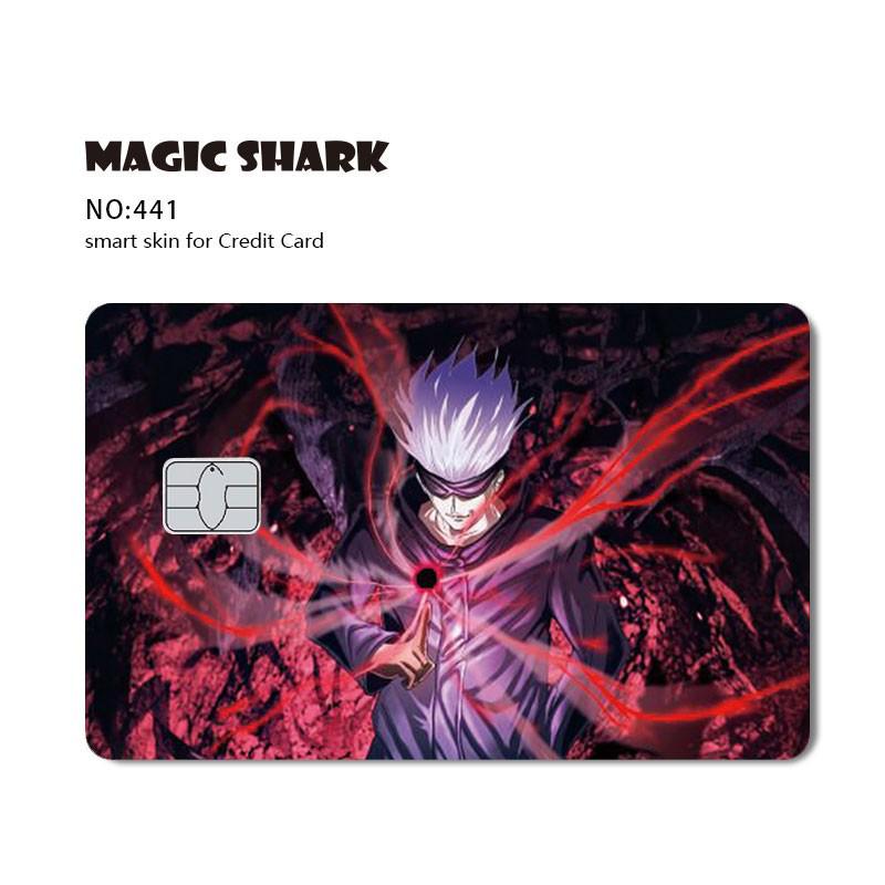 Magic Shark Game Card Anime Stylish Funny Matte 3M PVC Sticker Film Skin for Credit Card Large Small Chip