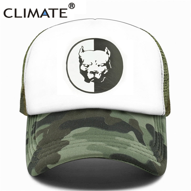 CLIMATE Cool Pitbull Trucker Caps Bully Super Hero Dog Summer Cap Cool Dog Mesh