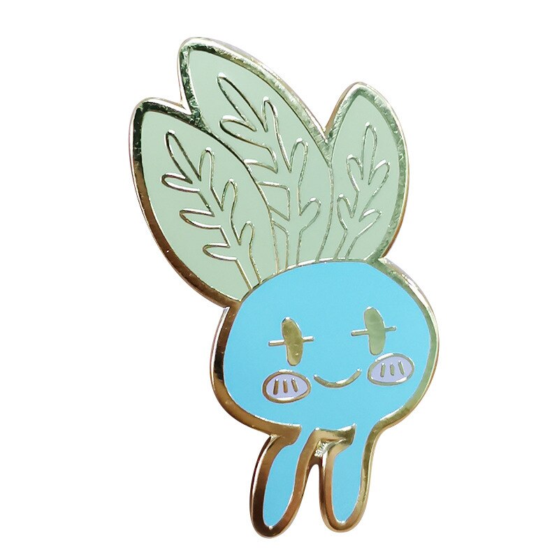 Weird Carrot Brooch Happy Elf Walking Grass Badge Game Fan Accessories Pin