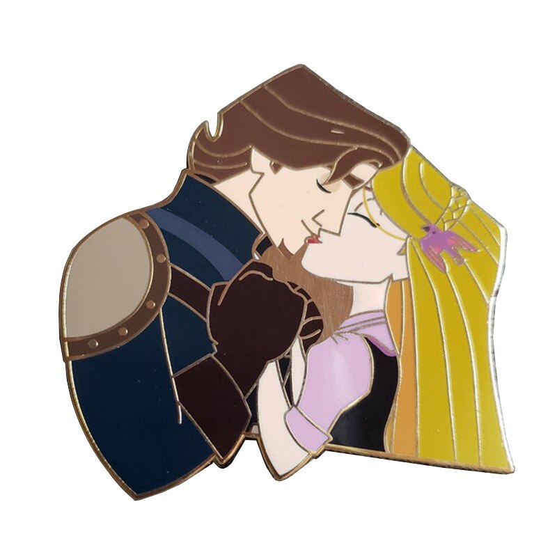 Rapunzel Le Pey and Flynn Kissing Brooch Animated Film Inspiration Badge