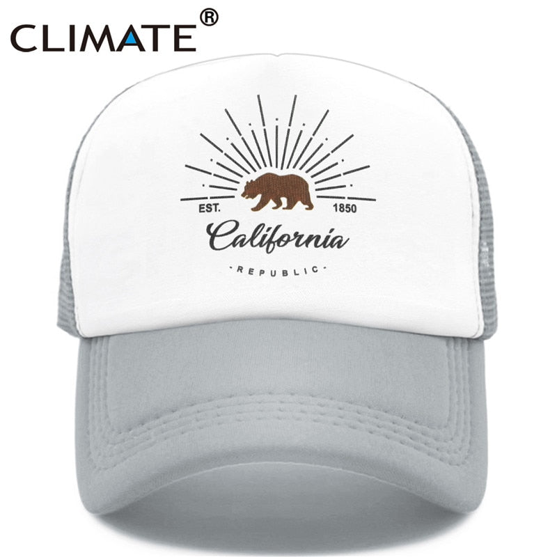 CLIMATE California Trucker Cap Bear California Republic Flag Caps Men Women Hip