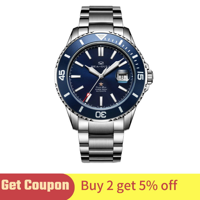 Seagull relogio masculino Men's Watch 200m Diving Business Waterproof Fashion Automatic Mechanical Watch Ocean Star 816.523