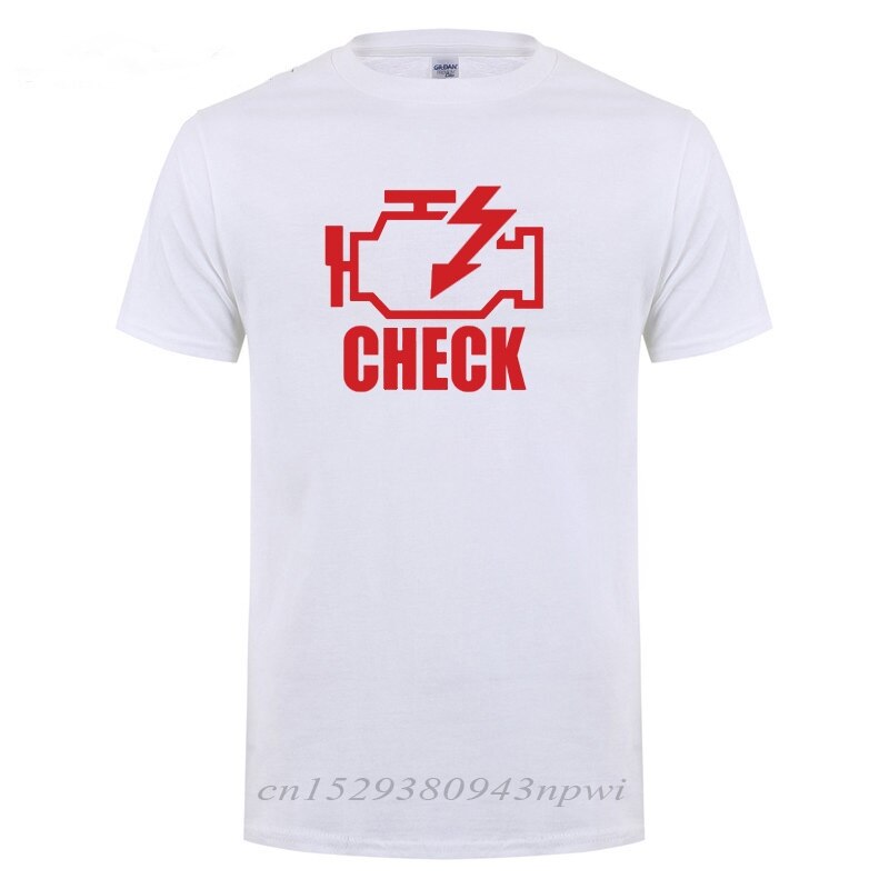 Mechanic Auto Repair Check Engine Light T-Shirt Funny Birthday Gift For Men Daddy Father Husband Short Sleeve Cotton T Shirt Tee