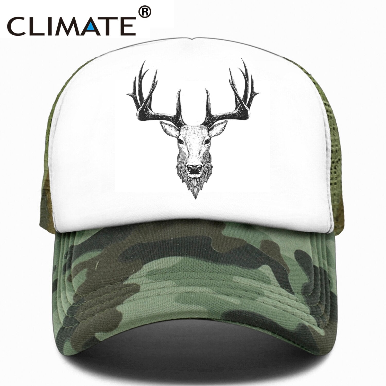 CLIMATE Deer Elk Buck CapMen Deer Cool Trucker Cap Elk Caribou Hunting Hunt Sport Baseball Cap Summer Cool Mesh Cap Men Man