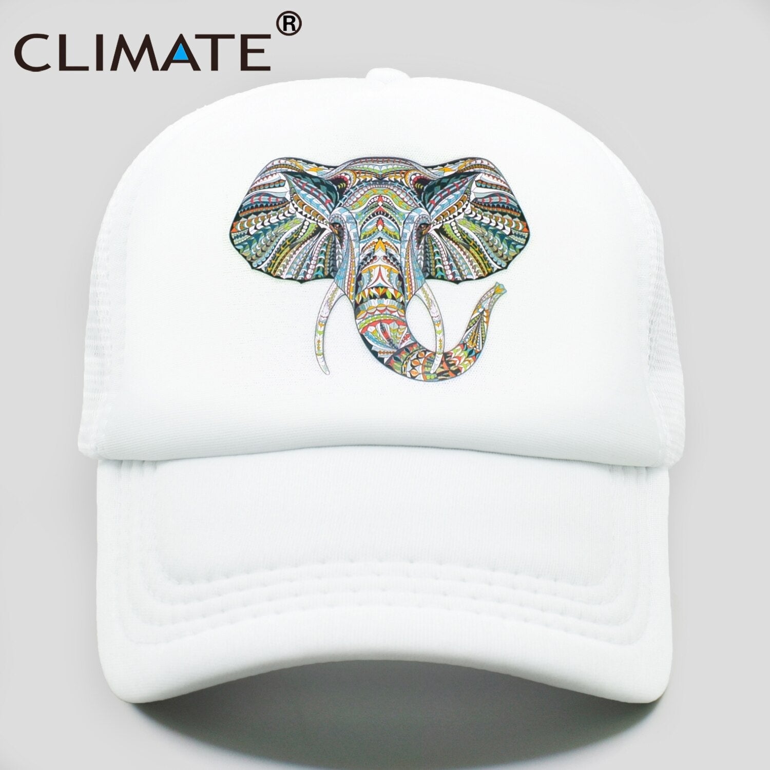 CLIMATE Cool Elephant Trucker Cap King Elephant King Cap Hat African Africa Wildlife Animal Trucker Caps Mesh Cap Hat for Men