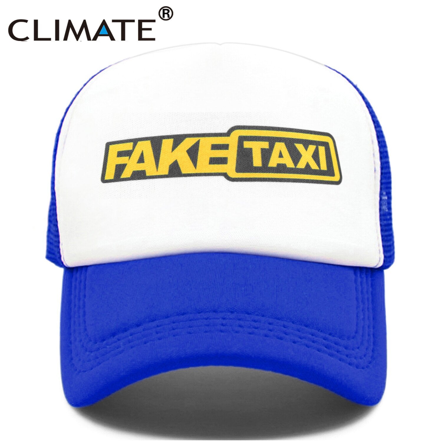 CLIMATE FAKE TAXI Cap Trucker Mesh Funny Driver Cap Men Hip Hop Funny Hat Baseball Cap Cool Summer Mesh Cap for Driver Taxi