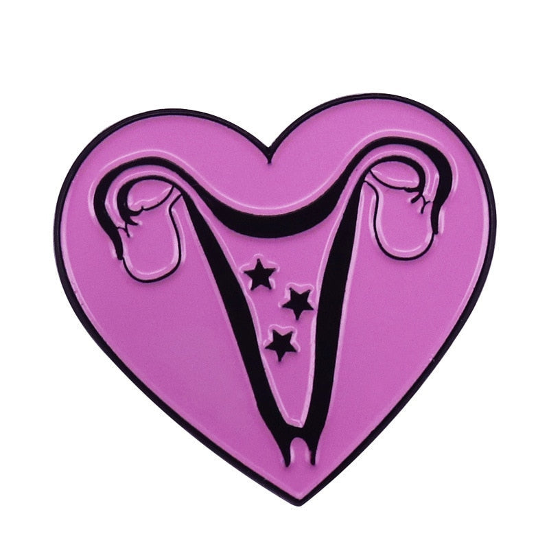 Pink Heart Brooch Body Organ Inspiration Badge Ladies Gift Pin