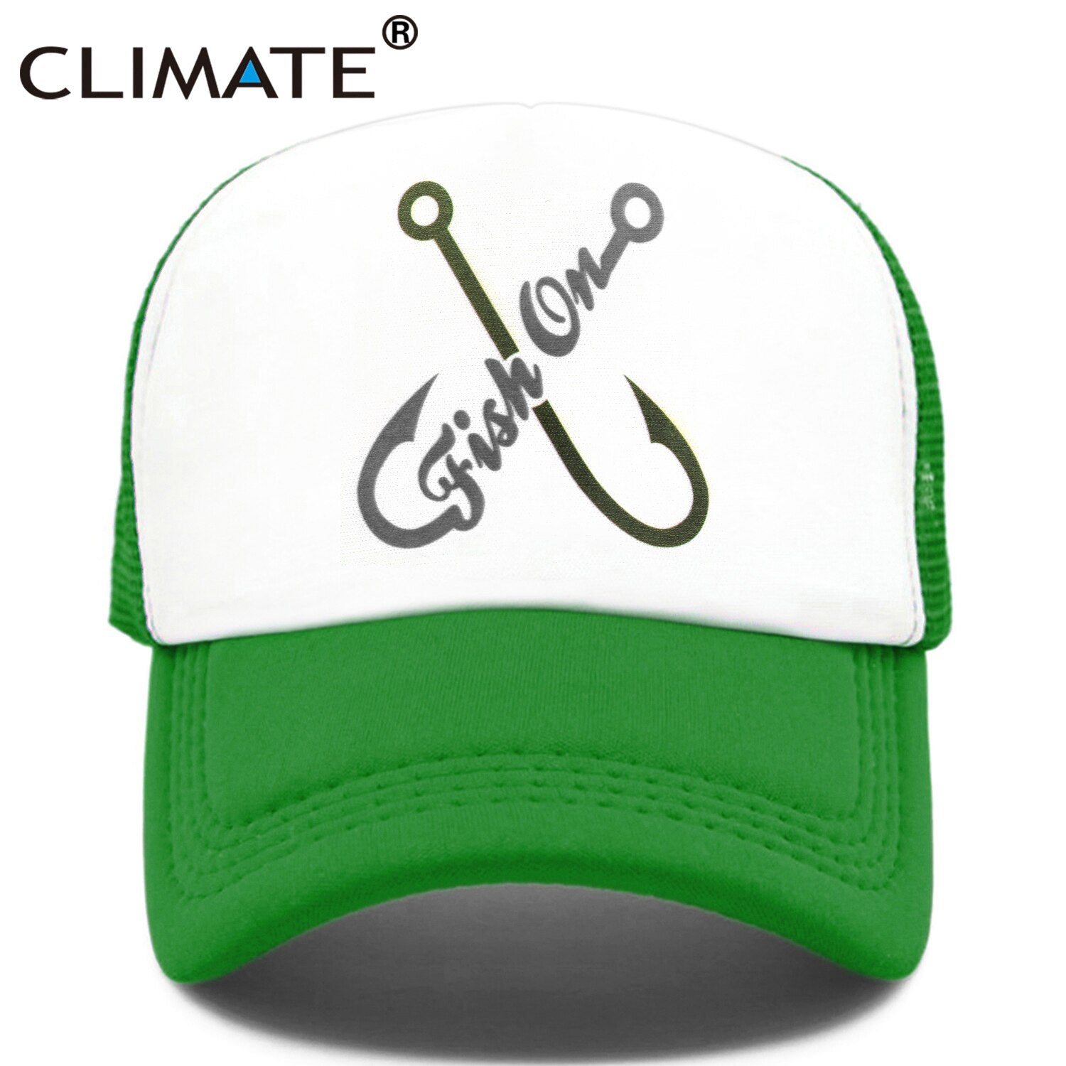 CLIMATE  Fish On Trucker Cap Fishing Fish Hunt Cap for Man Fisher Fishing Hat Baseball Cap Cat Summer Cool Mesh Caps Men