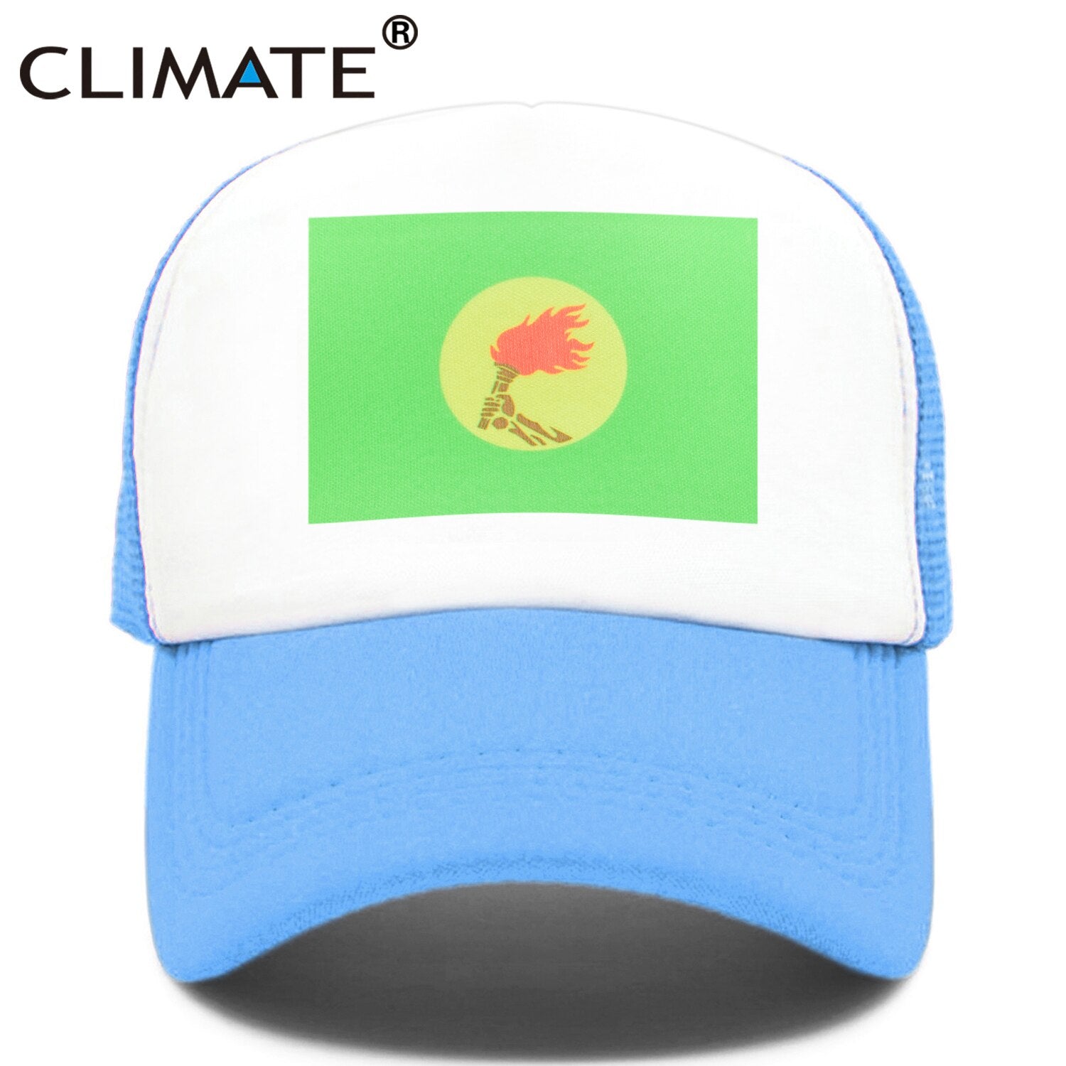 CLIMATE Zaire Flage Trucker Cap The Democratic Republic of the Congo Flag Cap Hip Hop Funny Green Hat Baseball Cap Cool Mesh Cap