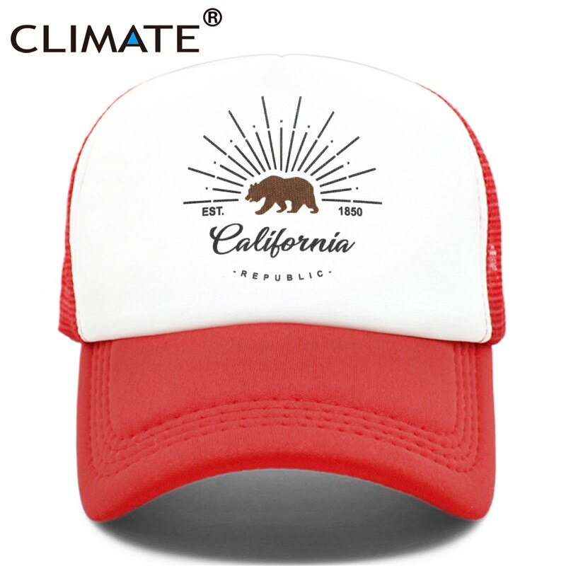 CLIMATE California Trucker Cap Bear California Republic Flag Caps Men Women Hip