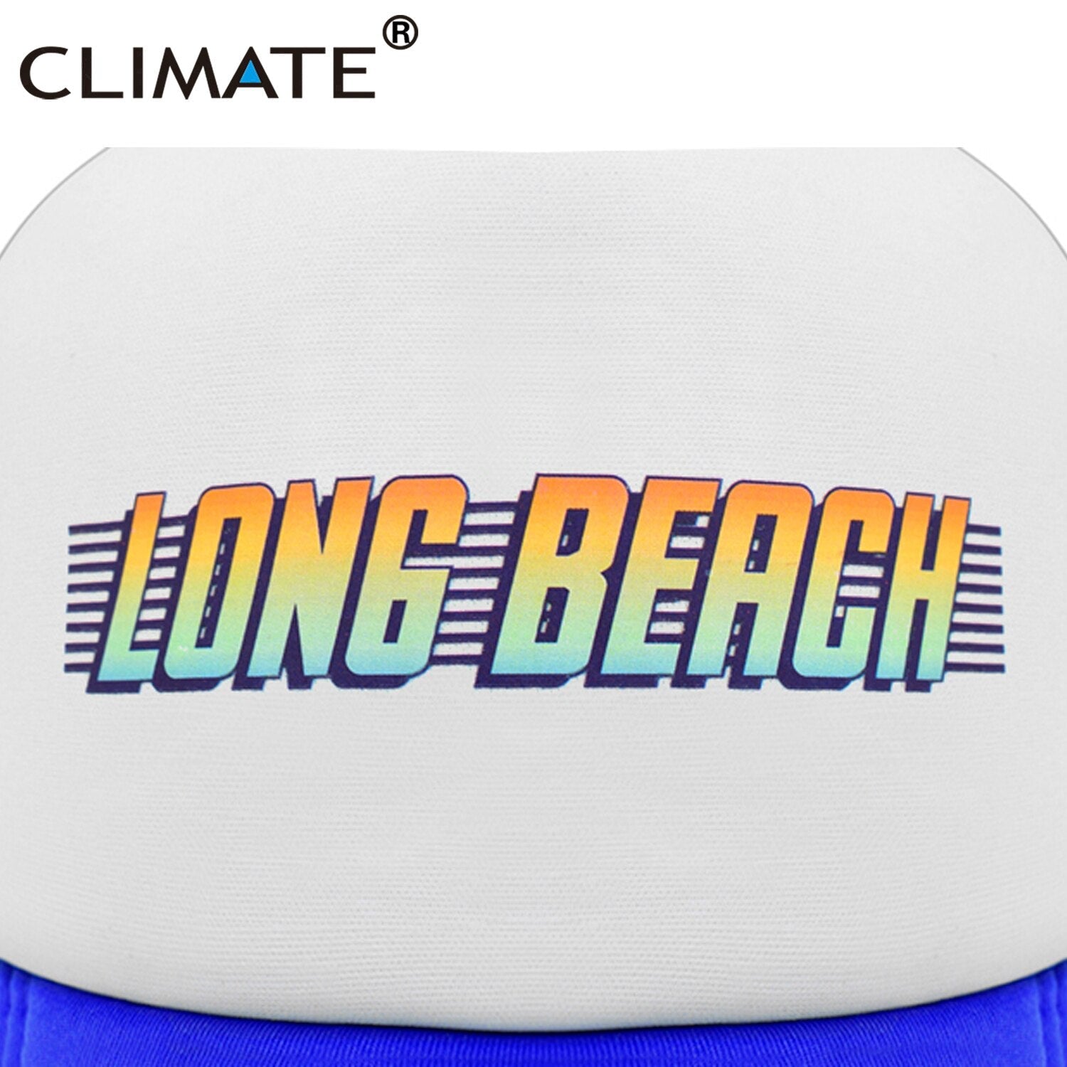 CLIMATE Seaside Long Beach Trucker Cap Hat Los Angeles California Vacation Sandbeach Mesh Cap HipHop Hat for Men Women Youth