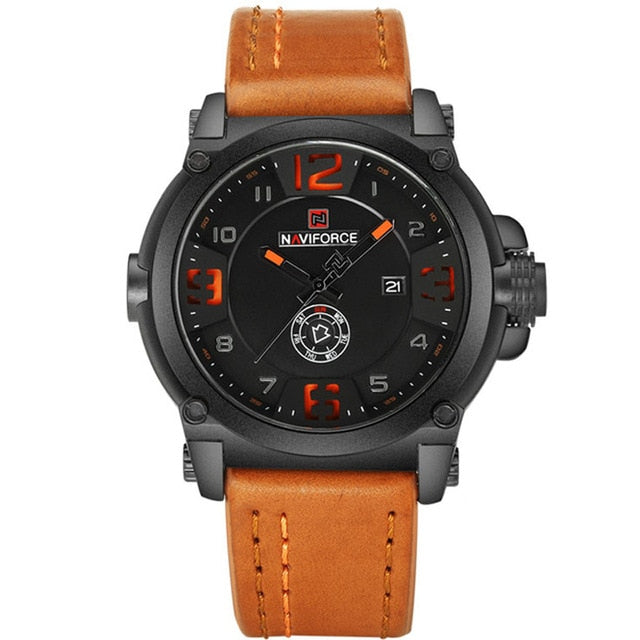 2021 New NAVIFORCE Sport Mens Watches Top Brand Luxury Waterproof Leather Quartz Military Wristwatch Male Clock Relogio Hot Sale